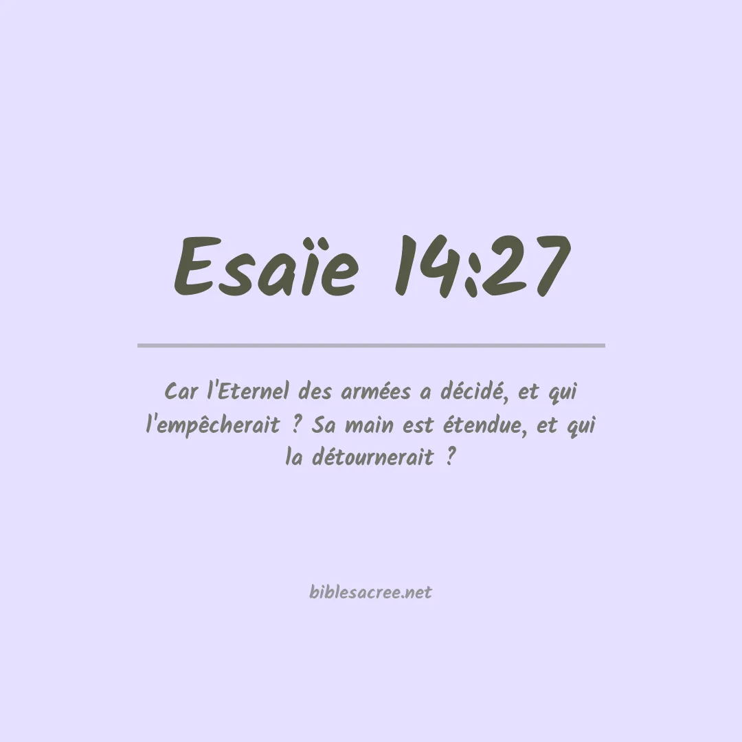 Esaïe - 14:27