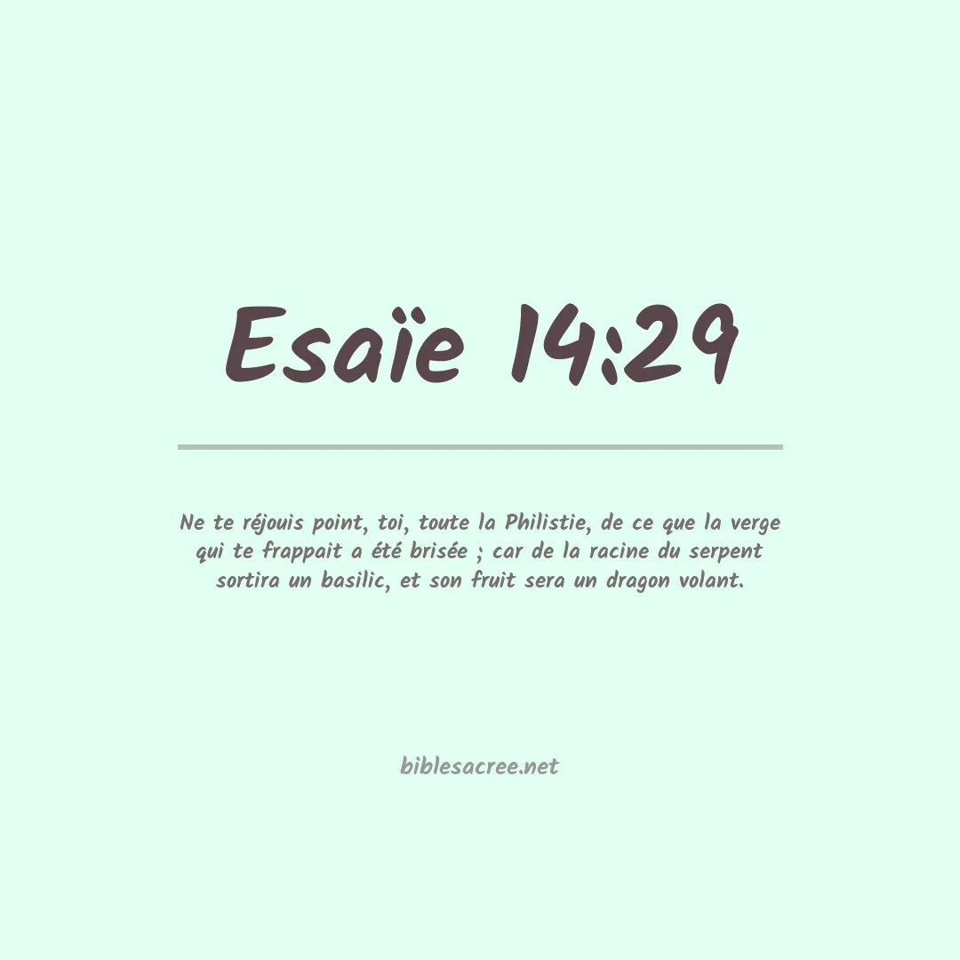Esaïe - 14:29