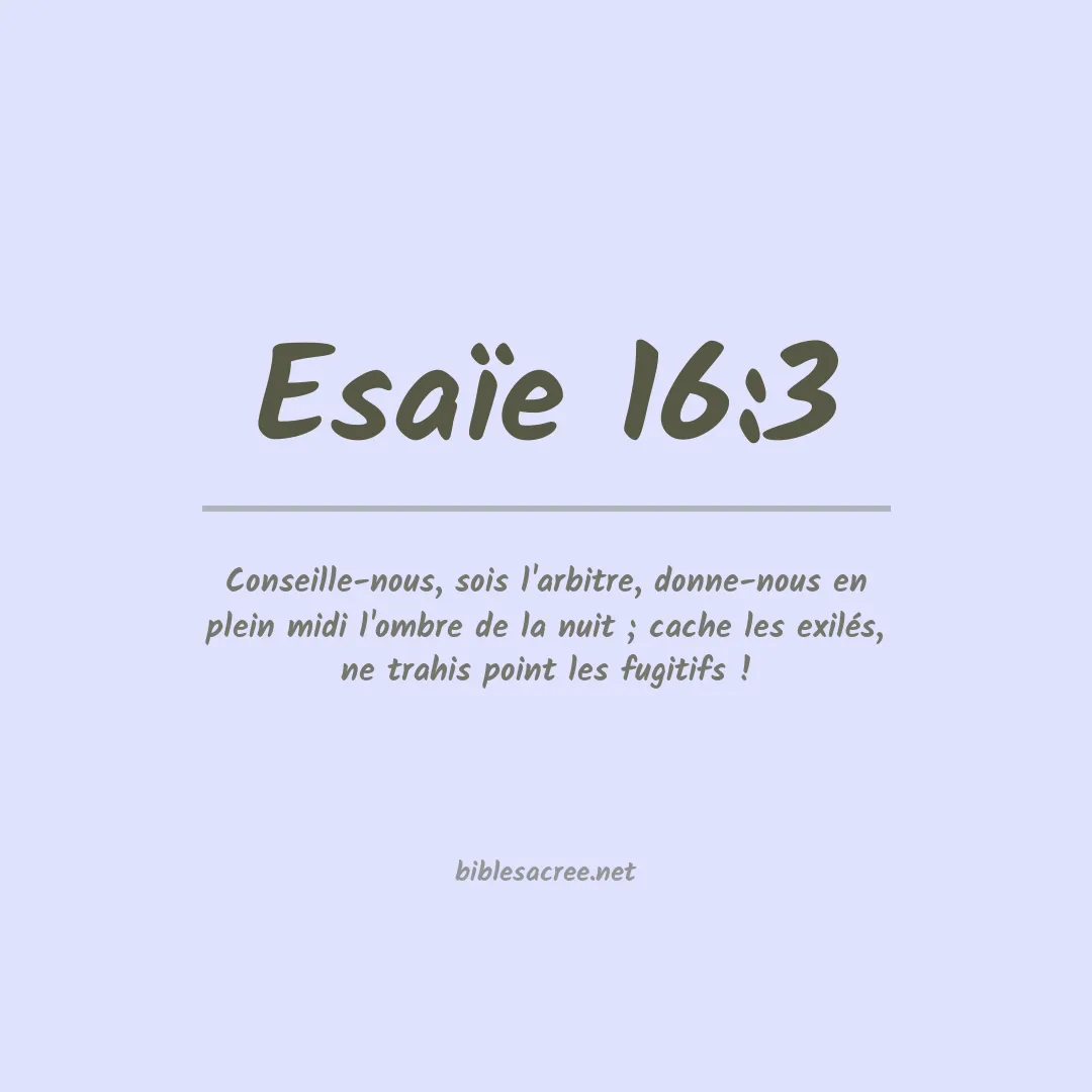 Esaïe - 16:3