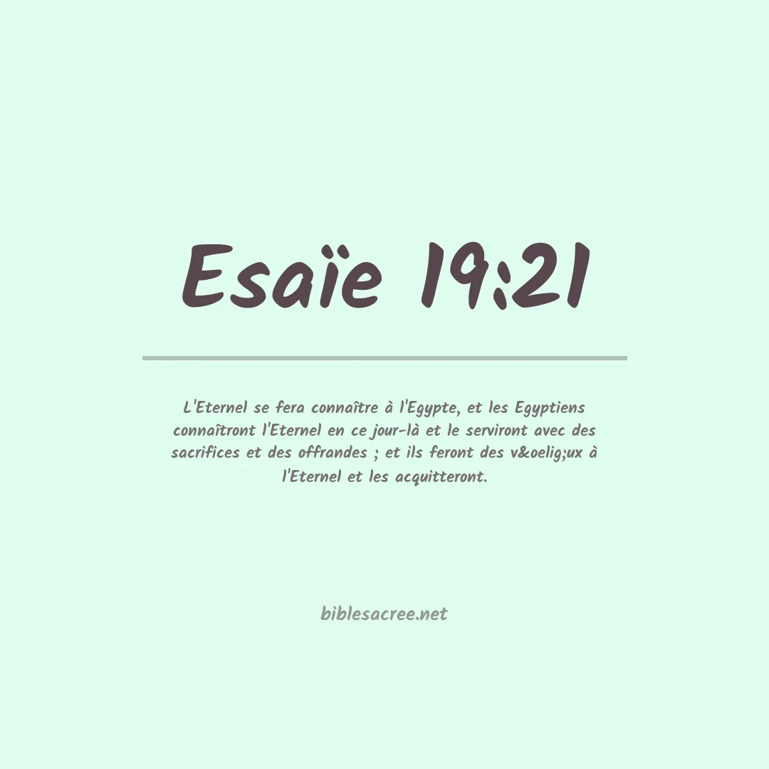 Esaïe - 19:21