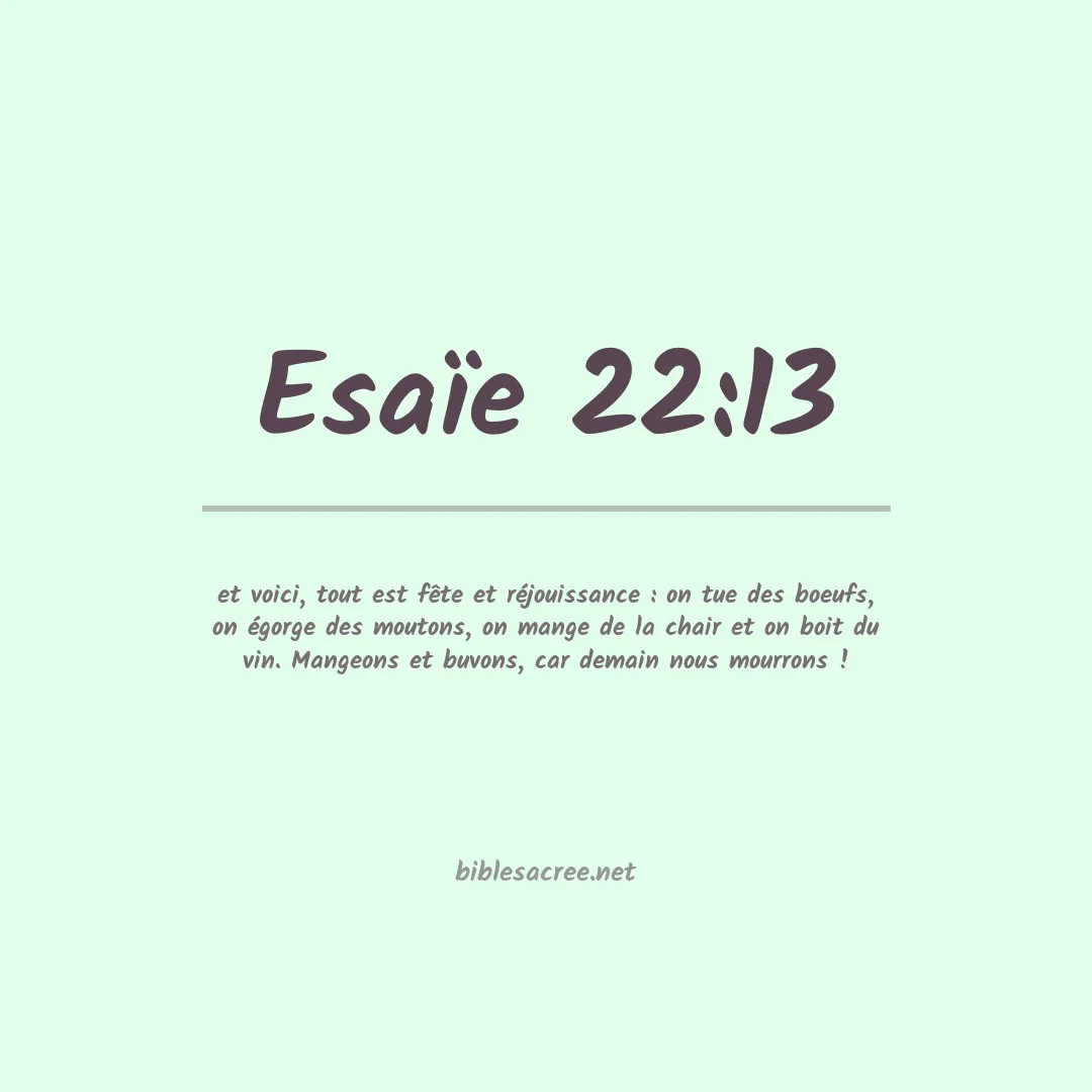 Esaïe - 22:13