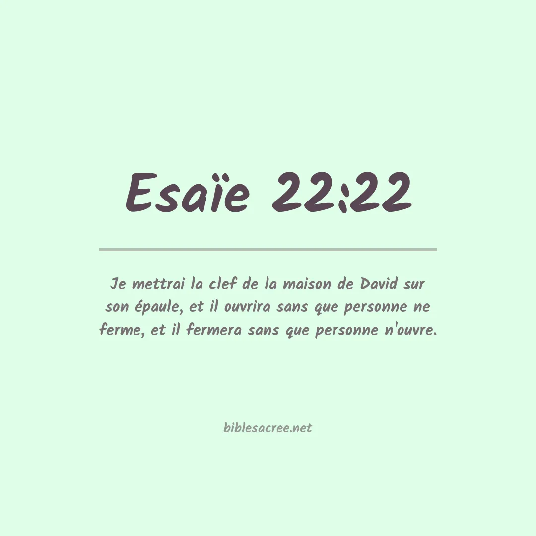 Esaïe - 22:22