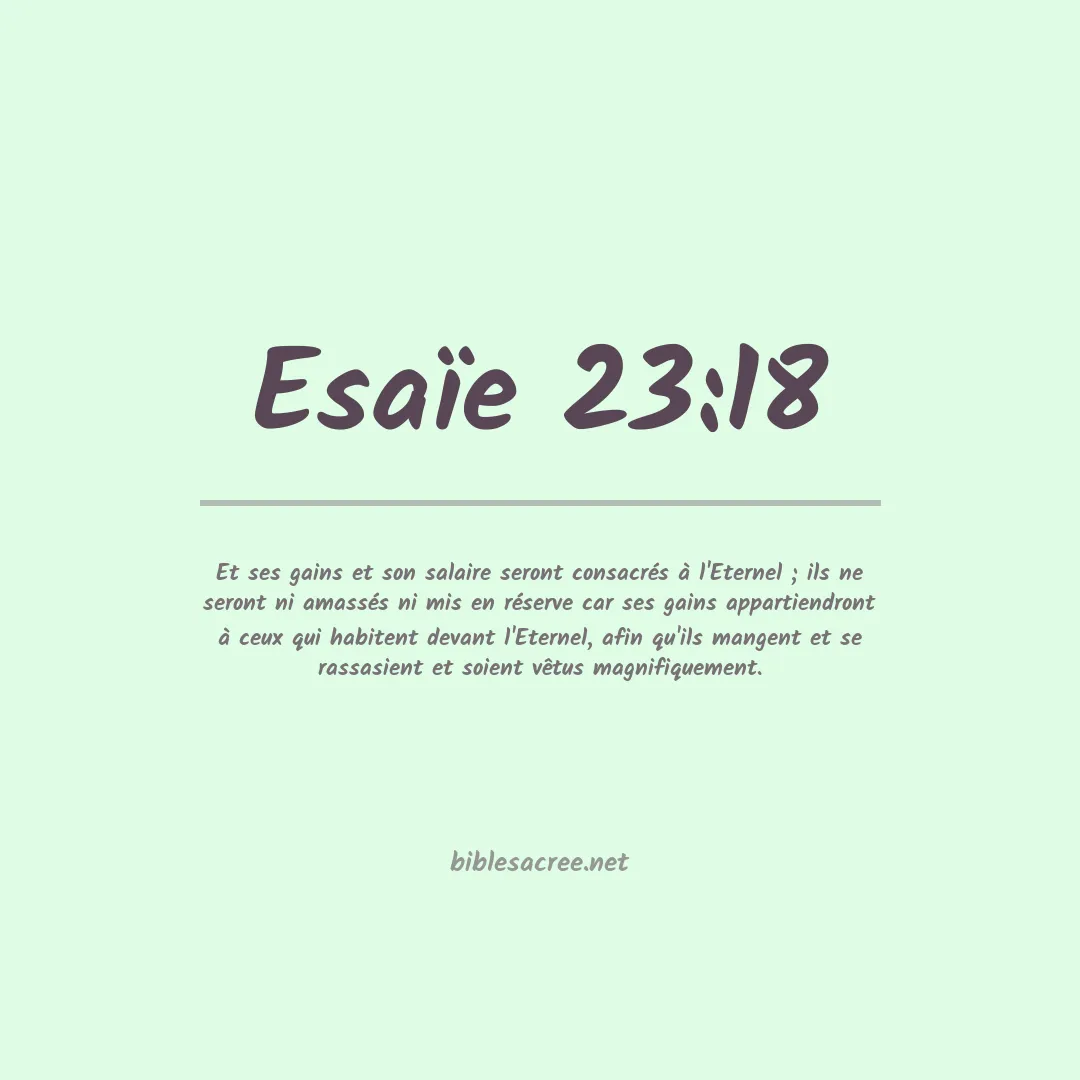 Esaïe - 23:18