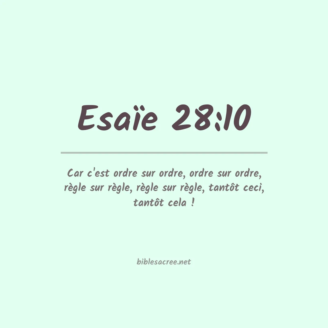 Esaïe - 28:10