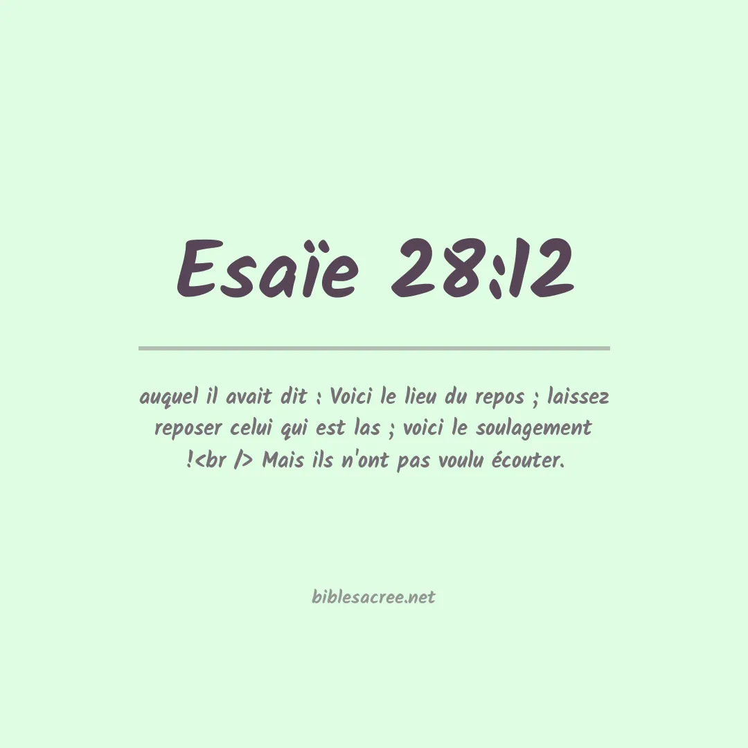 Esaïe - 28:12
