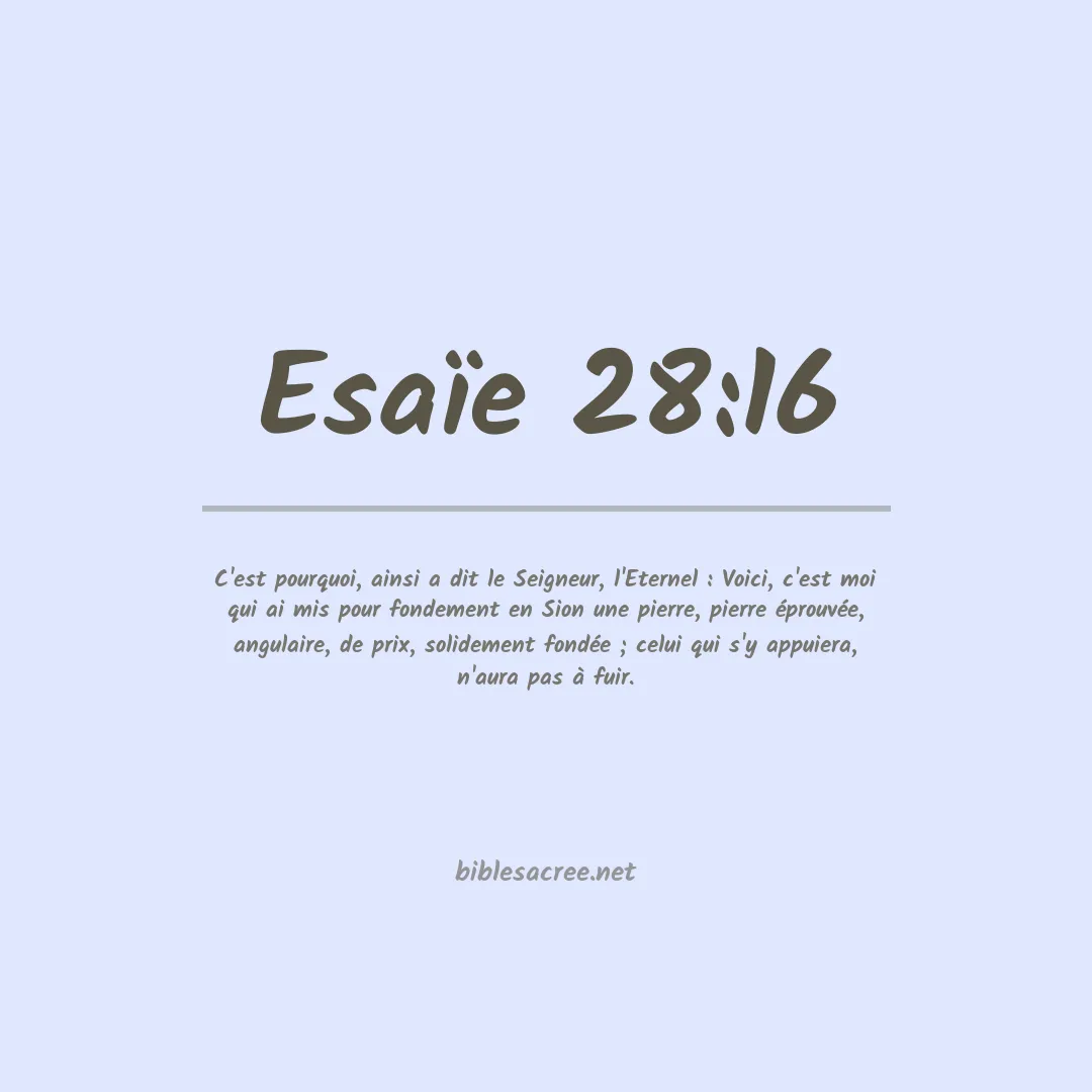 Esaïe - 28:16