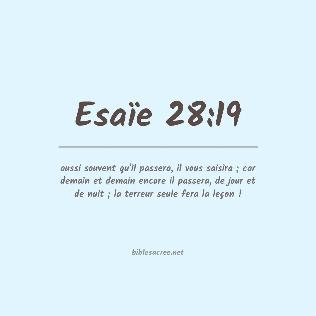 Esaïe - 28:19