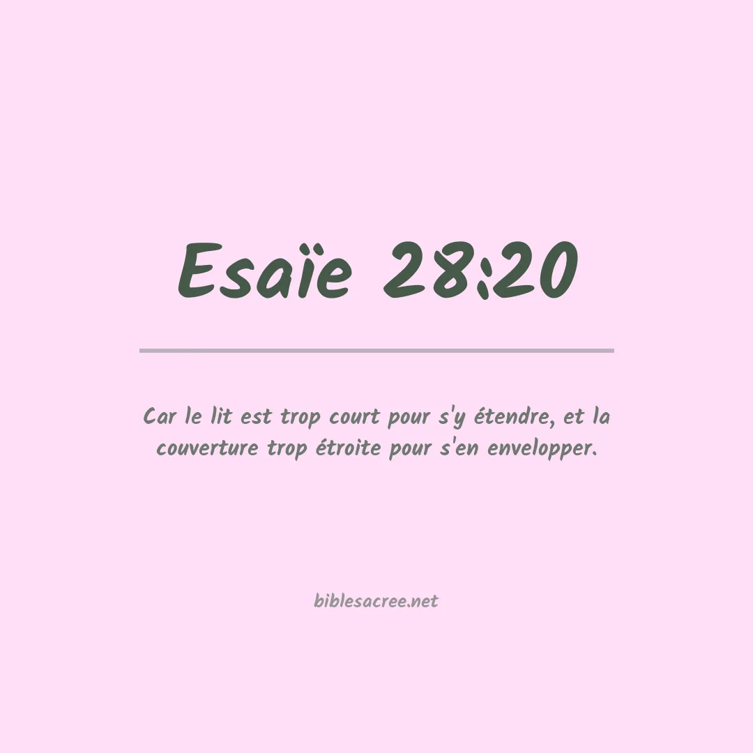 Esaïe - 28:20