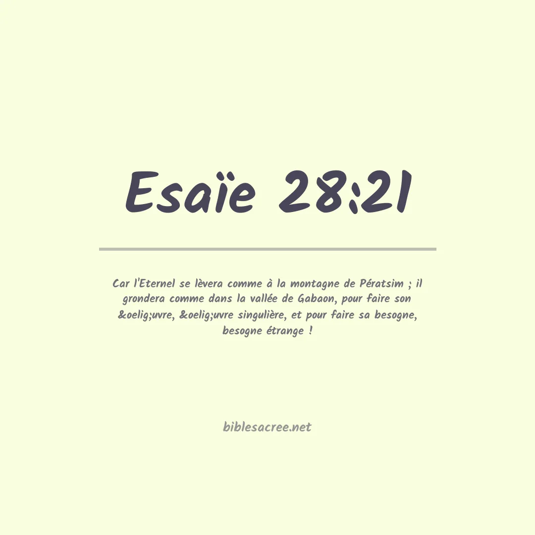 Esaïe - 28:21
