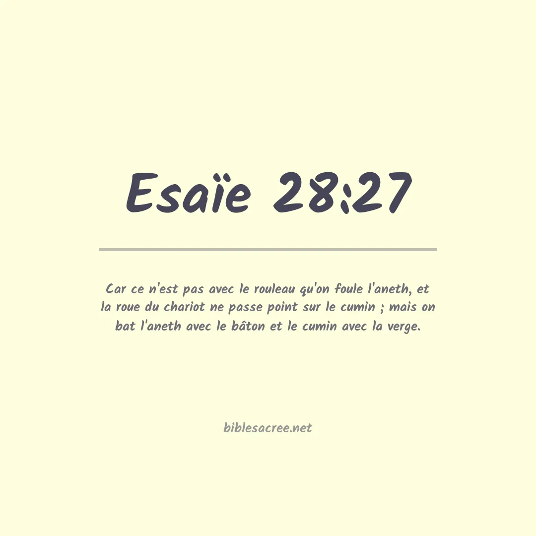 Esaïe - 28:27
