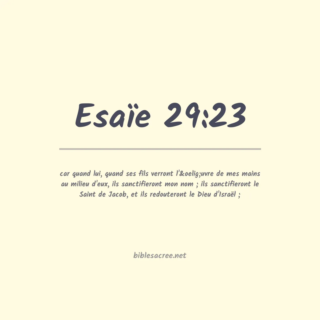 Esaïe - 29:23