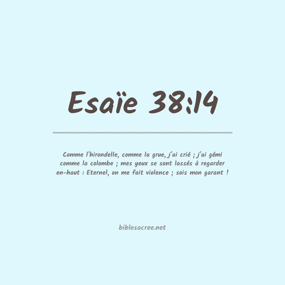 Esaïe - 38:14