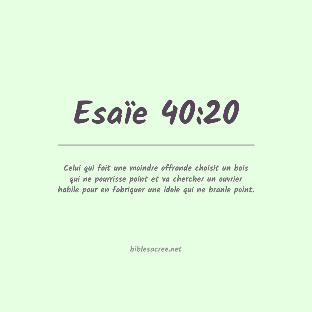 Esaïe - 40:20