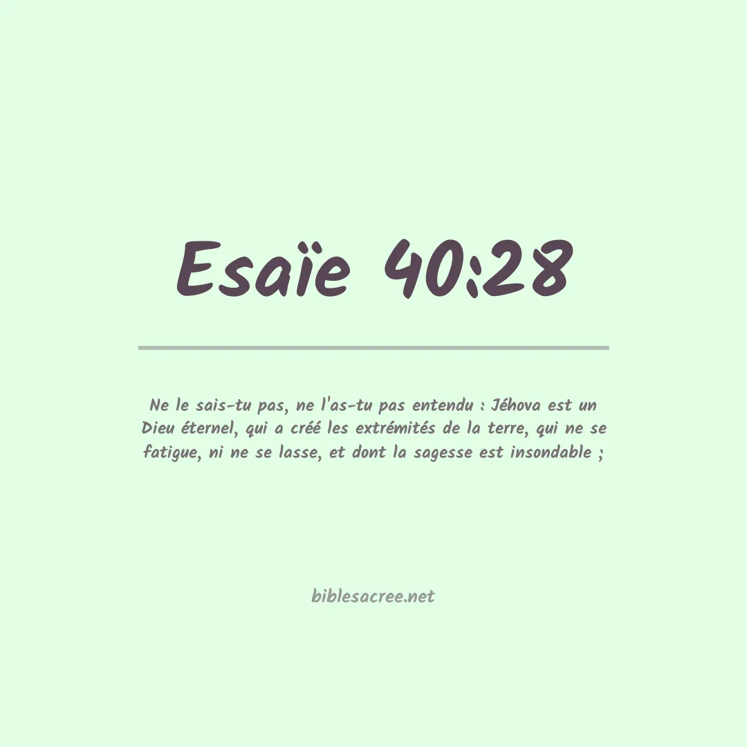 Esaïe - 40:28