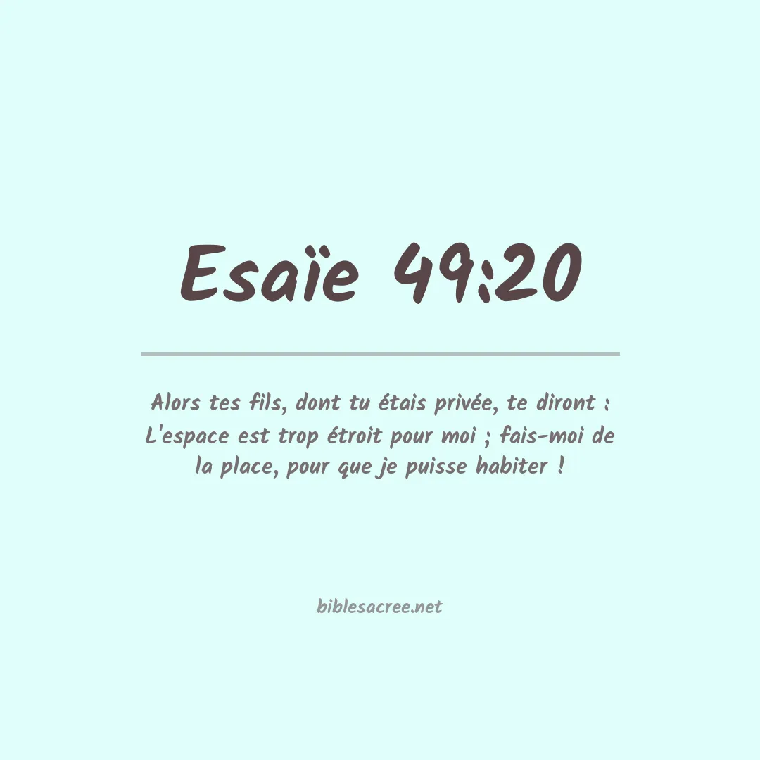 Esaïe - 49:20