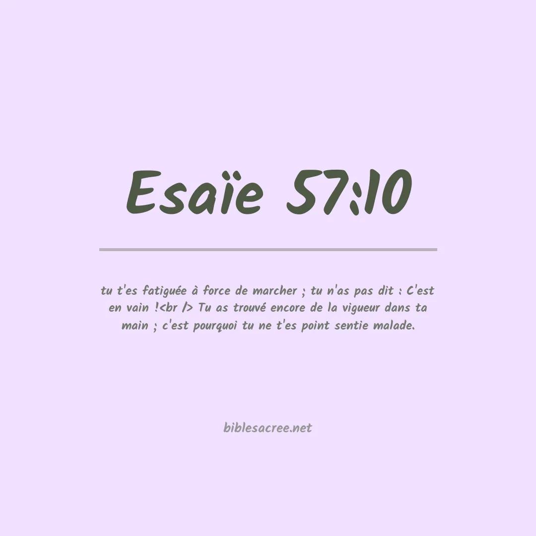 Esaïe - 57:10