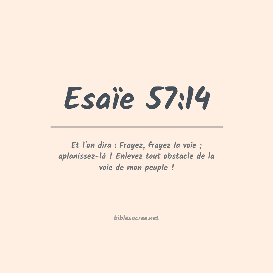 Esaïe - 57:14