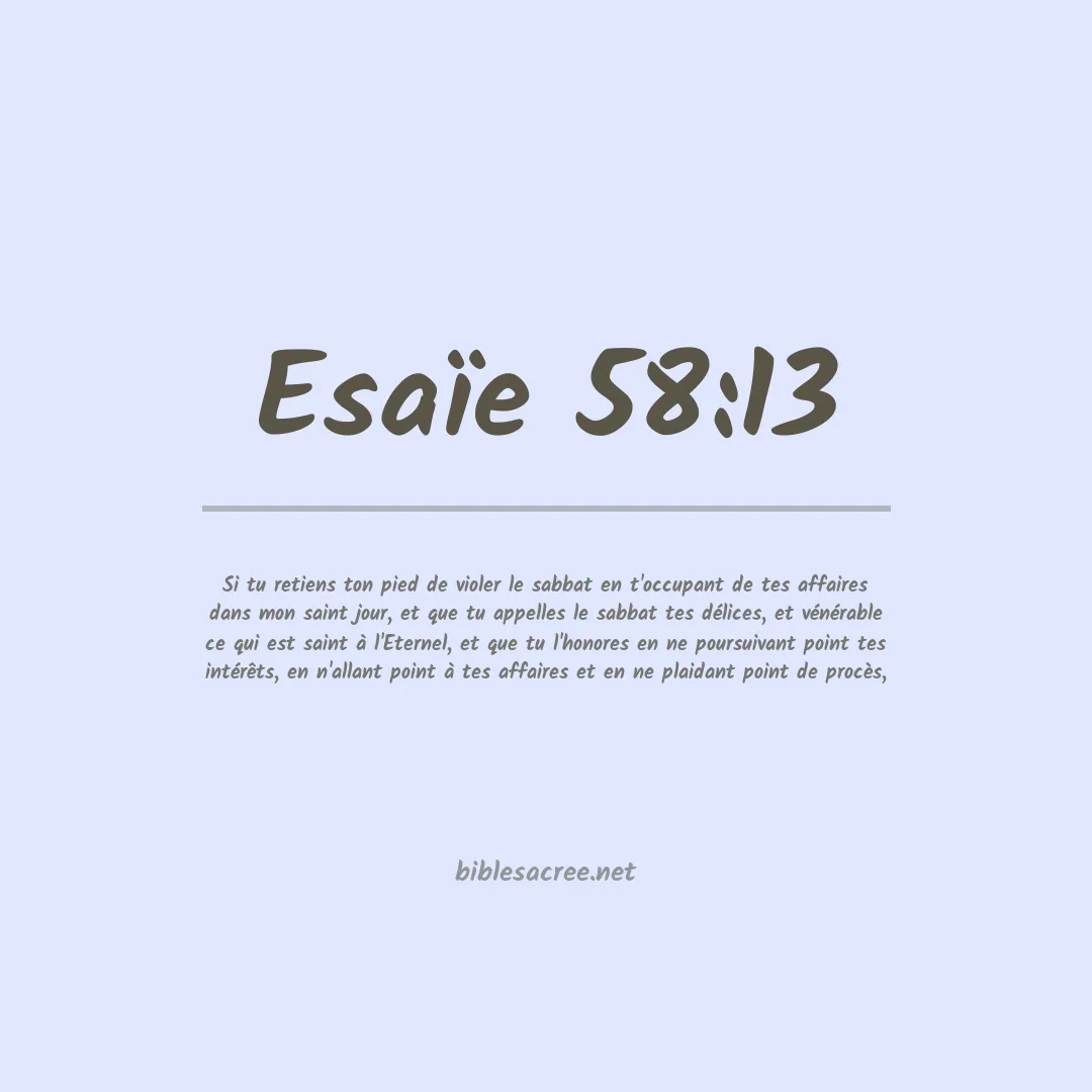 Esaïe - 58:13