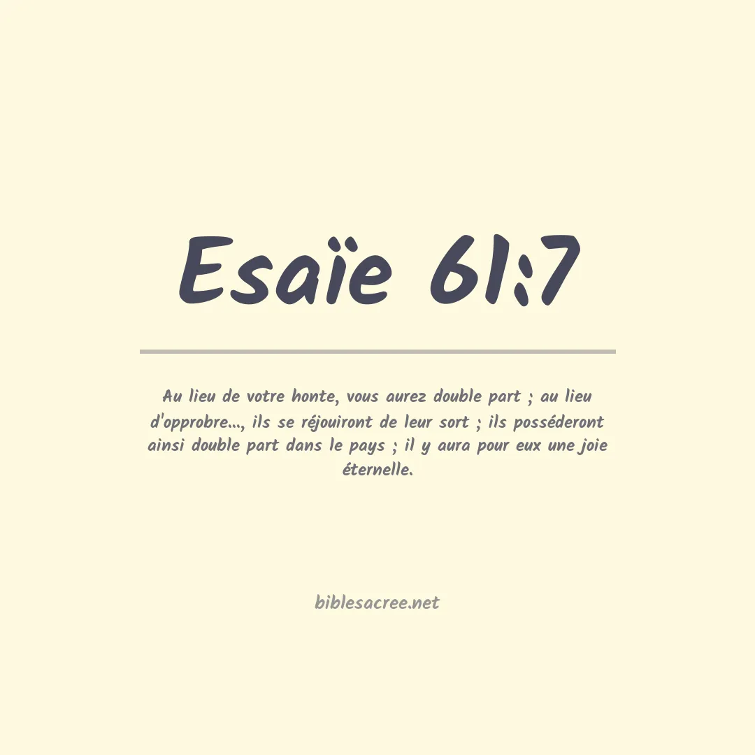 Esaïe - 61:7