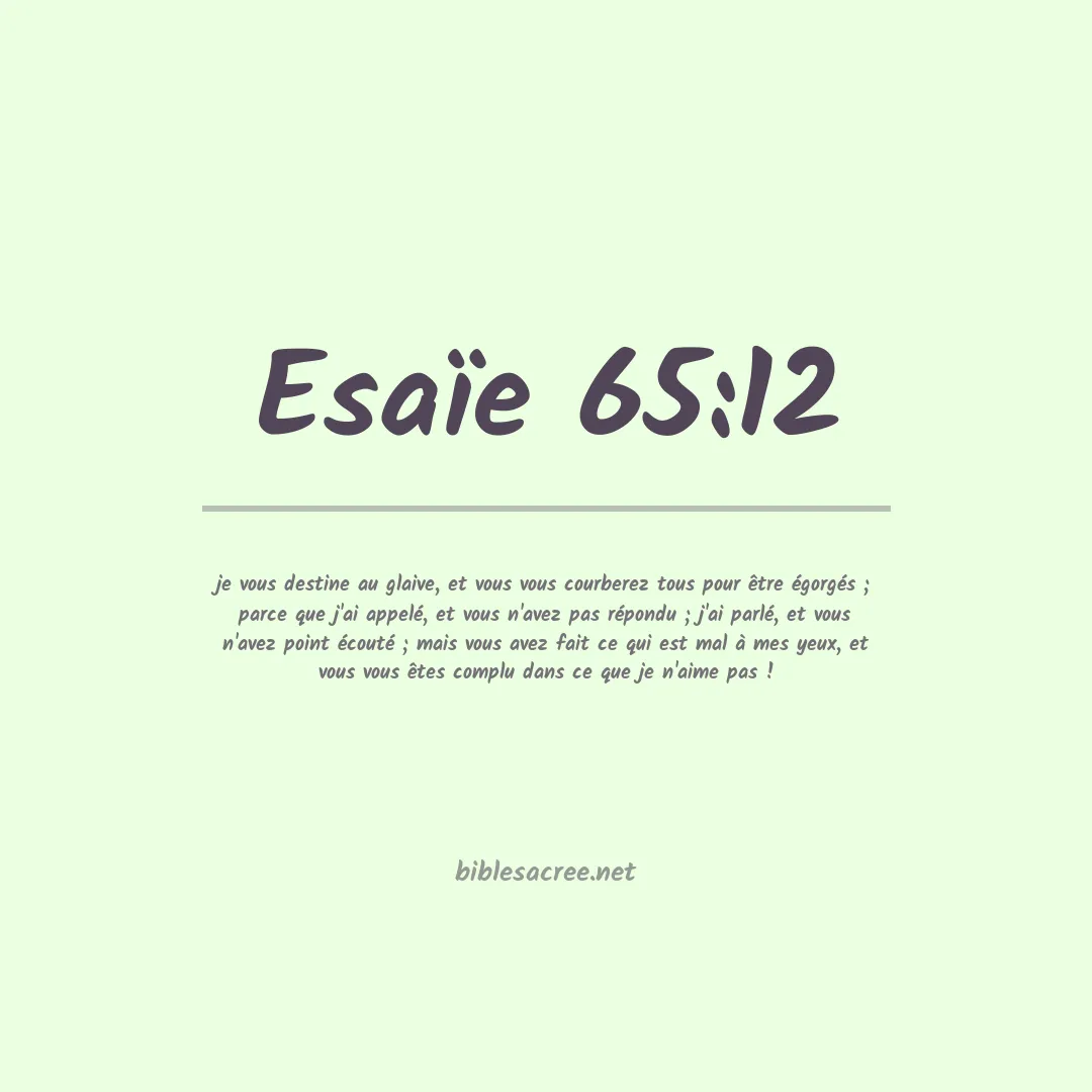 Esaïe - 65:12