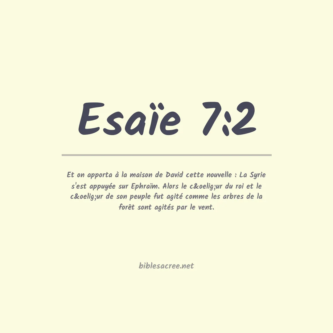 Esaïe - 7:2