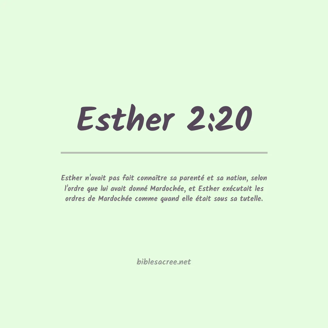 Esther - 2:20