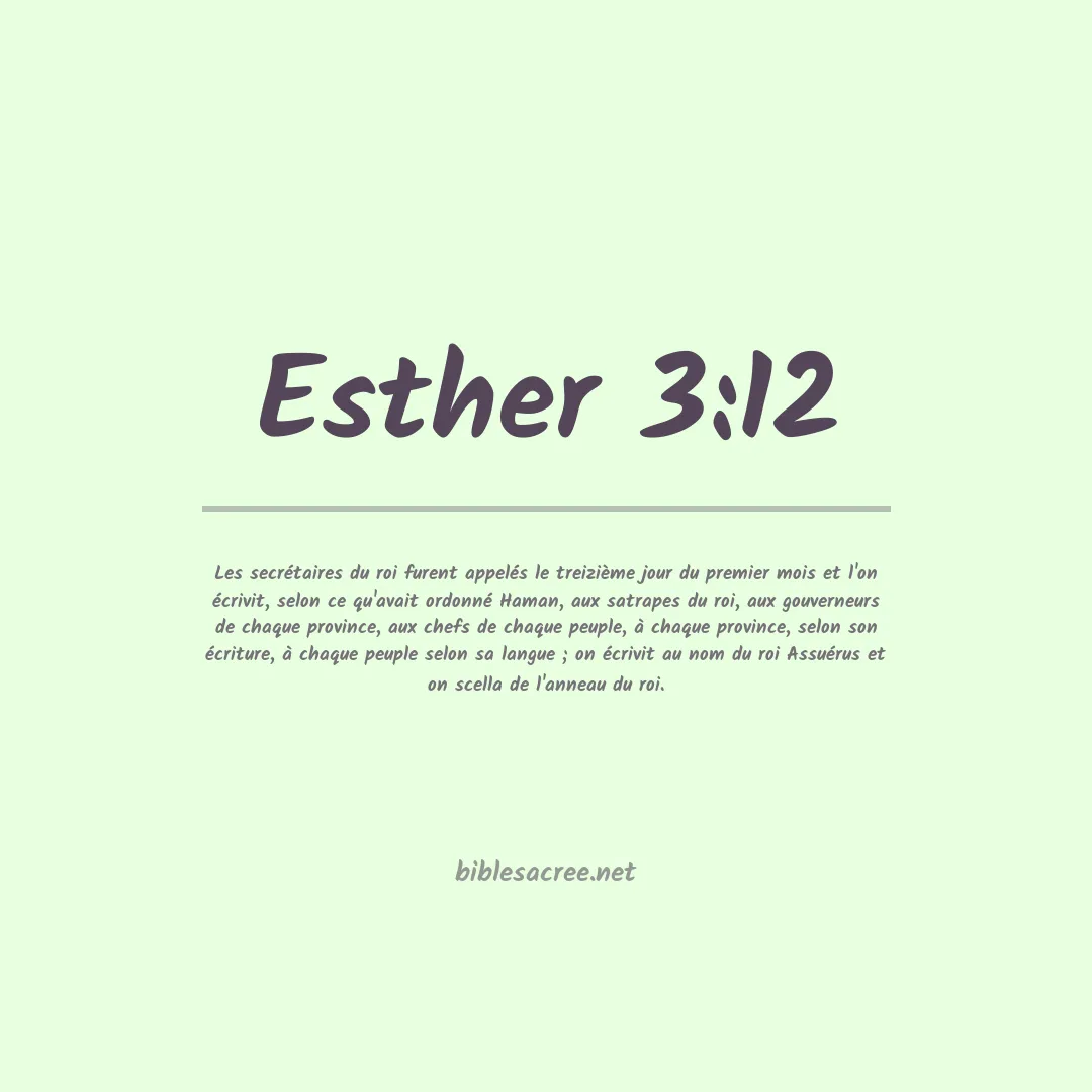 Esther - 3:12