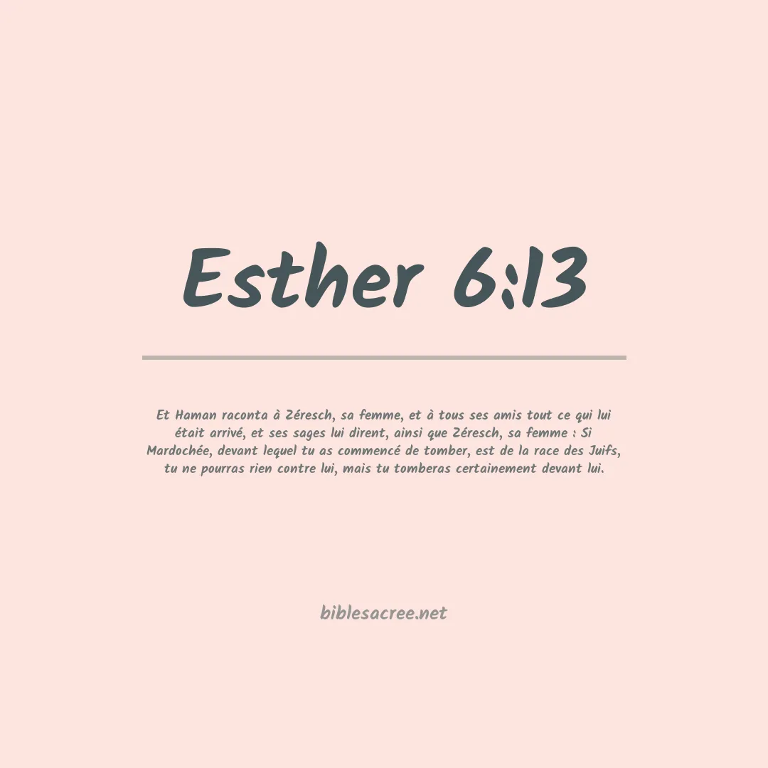Esther - 6:13