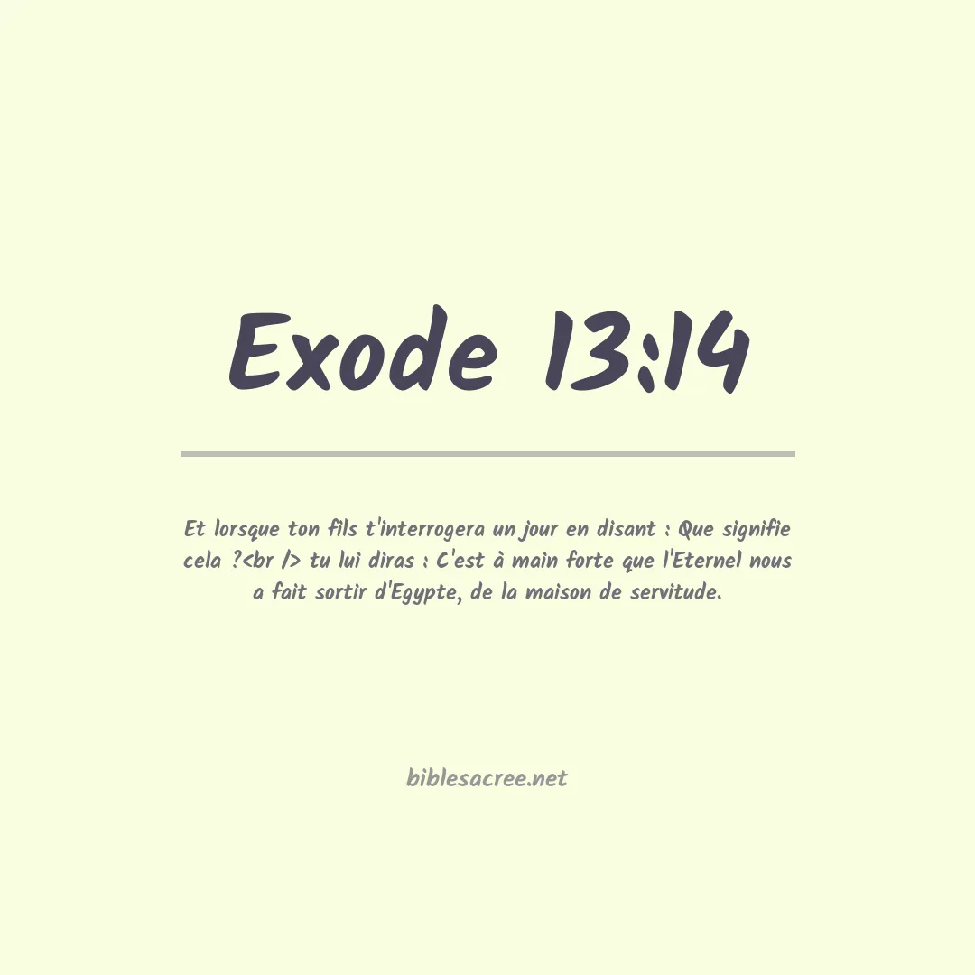 Exode - 13:14