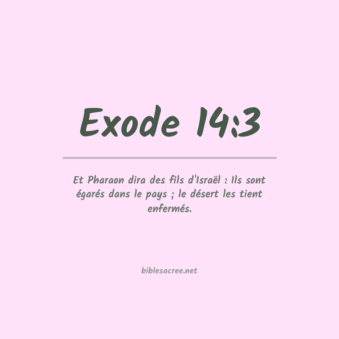 Exode - 14:3