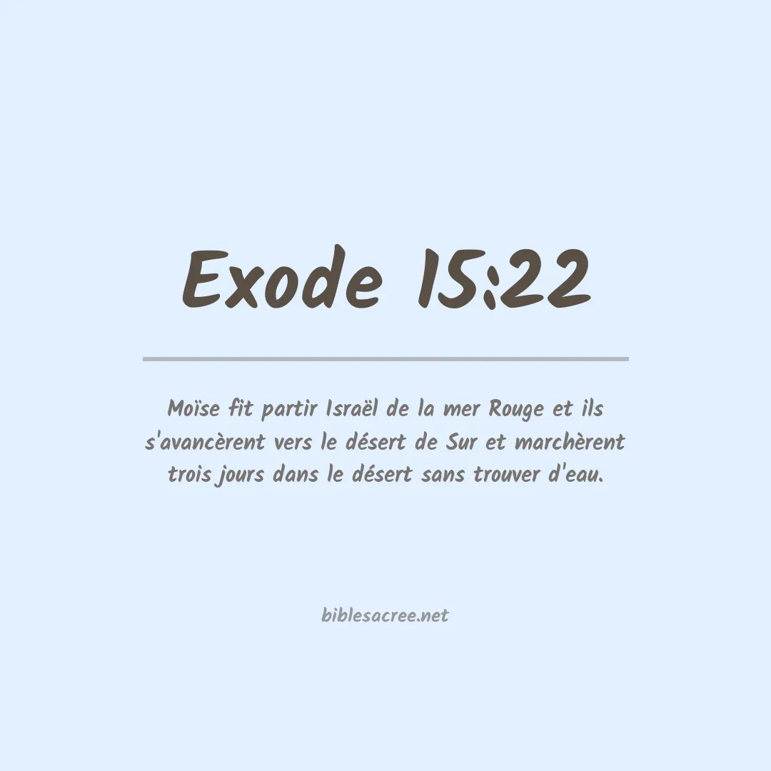 Exode - 15:22
