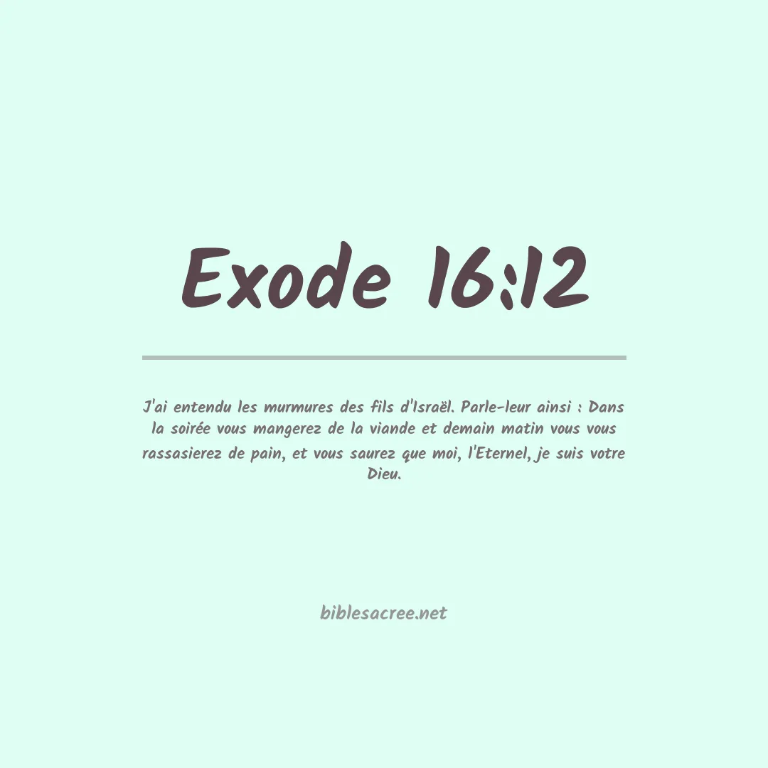 Exode - 16:12