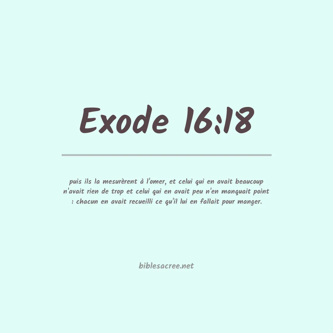Exode - 16:18