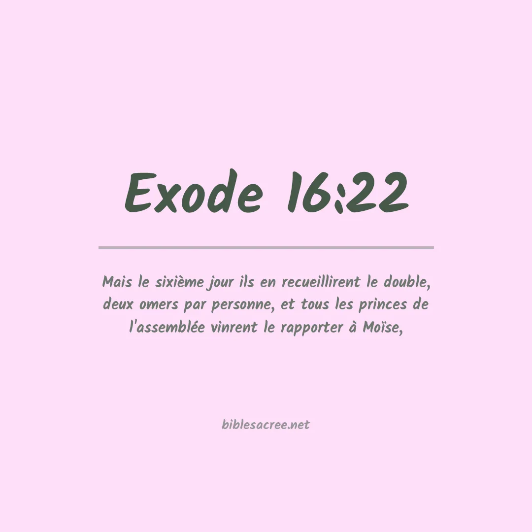 Exode - 16:22