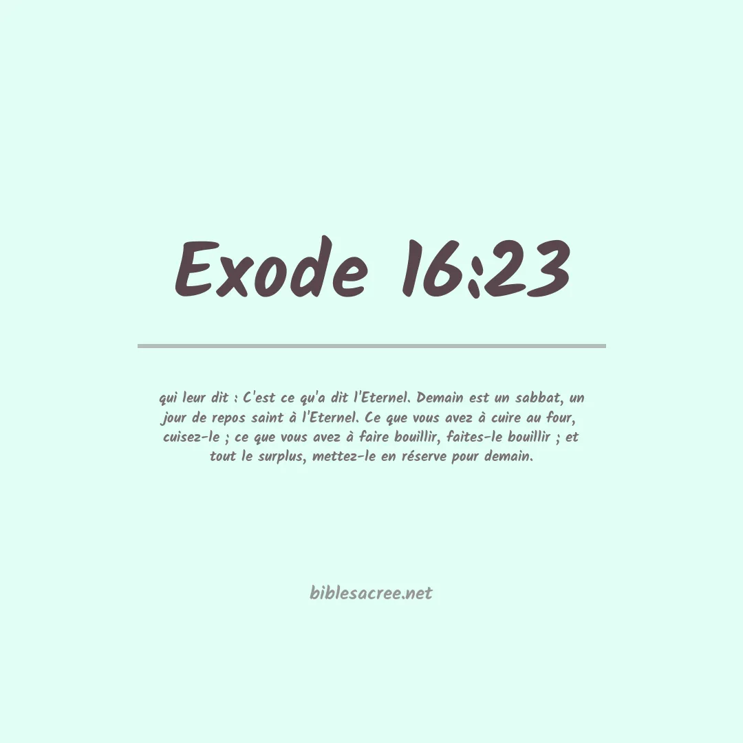 Exode - 16:23