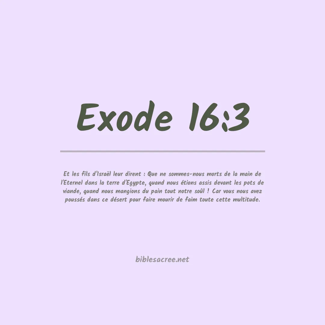 Exode - 16:3