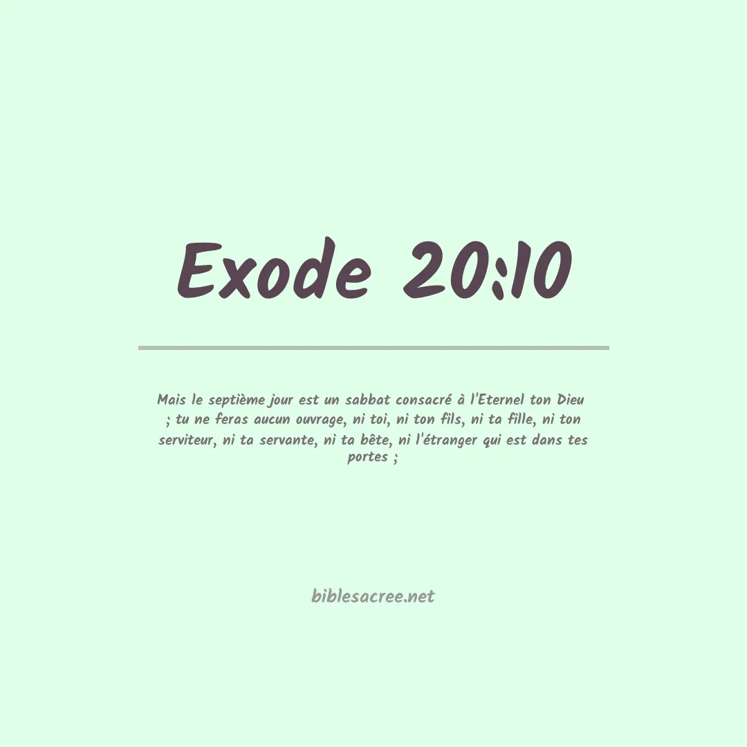 Exode - 20:10