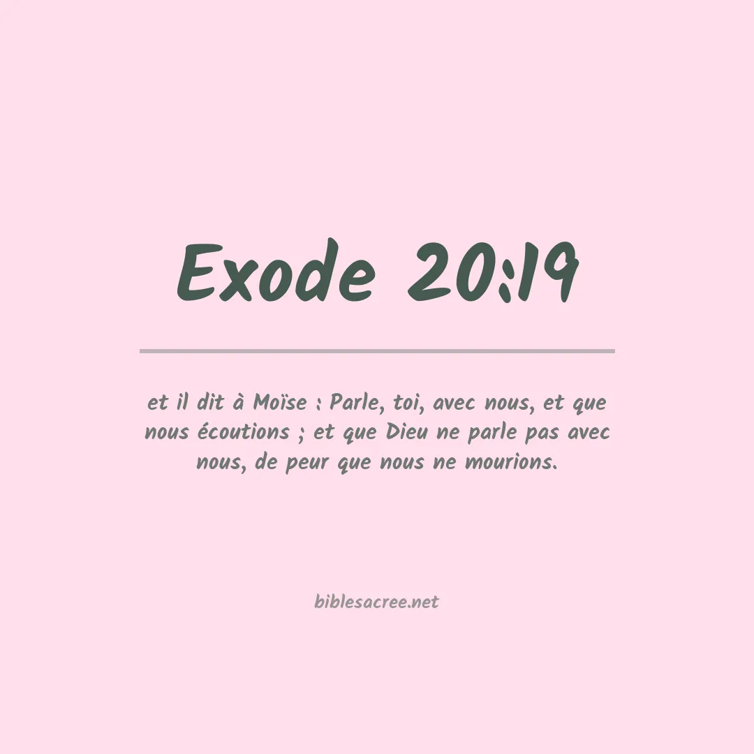 Exode - 20:19