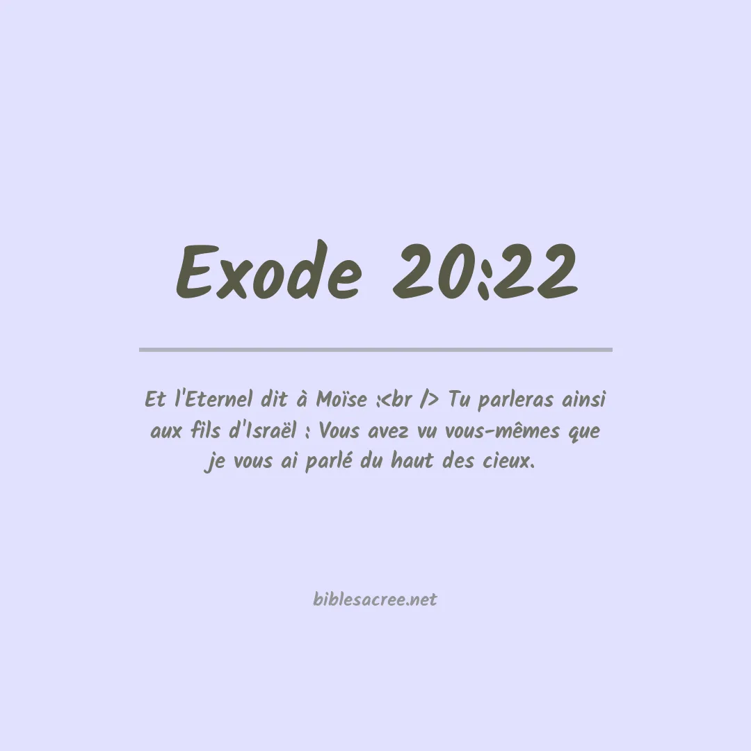 Exode - 20:22