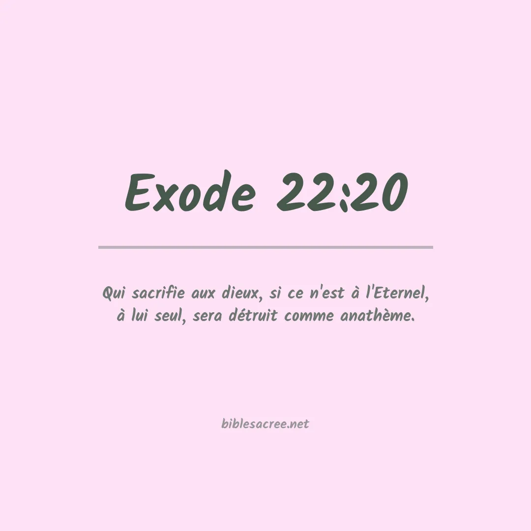 Exode - 22:20