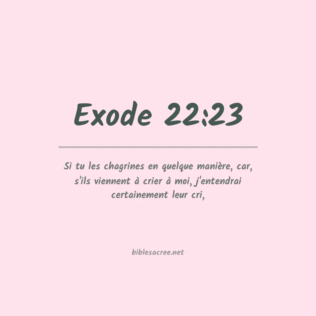 Exode - 22:23