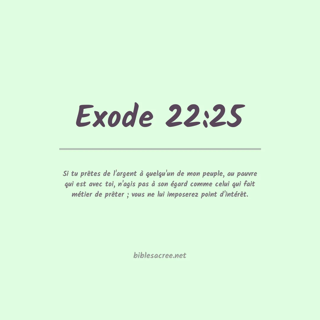 Exode - 22:25
