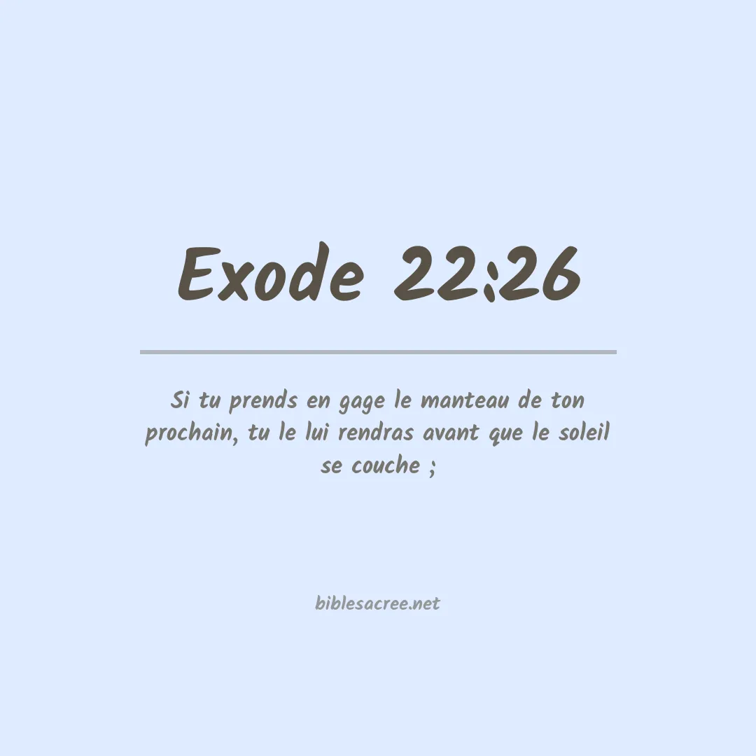 Exode - 22:26
