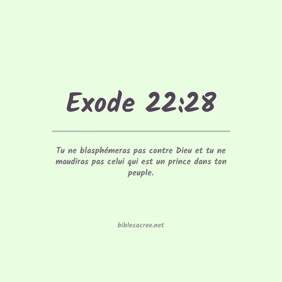 Exode - 22:28