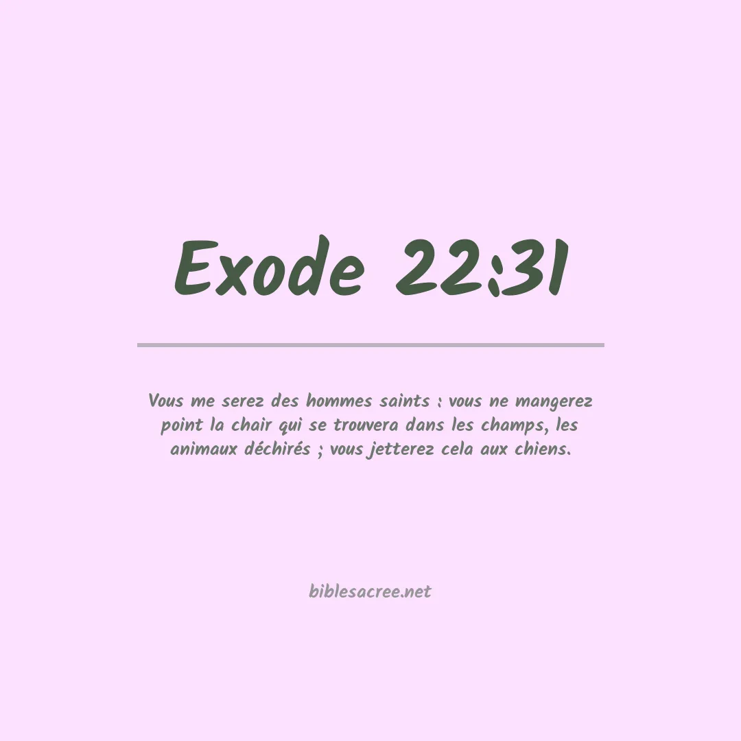 Exode - 22:31