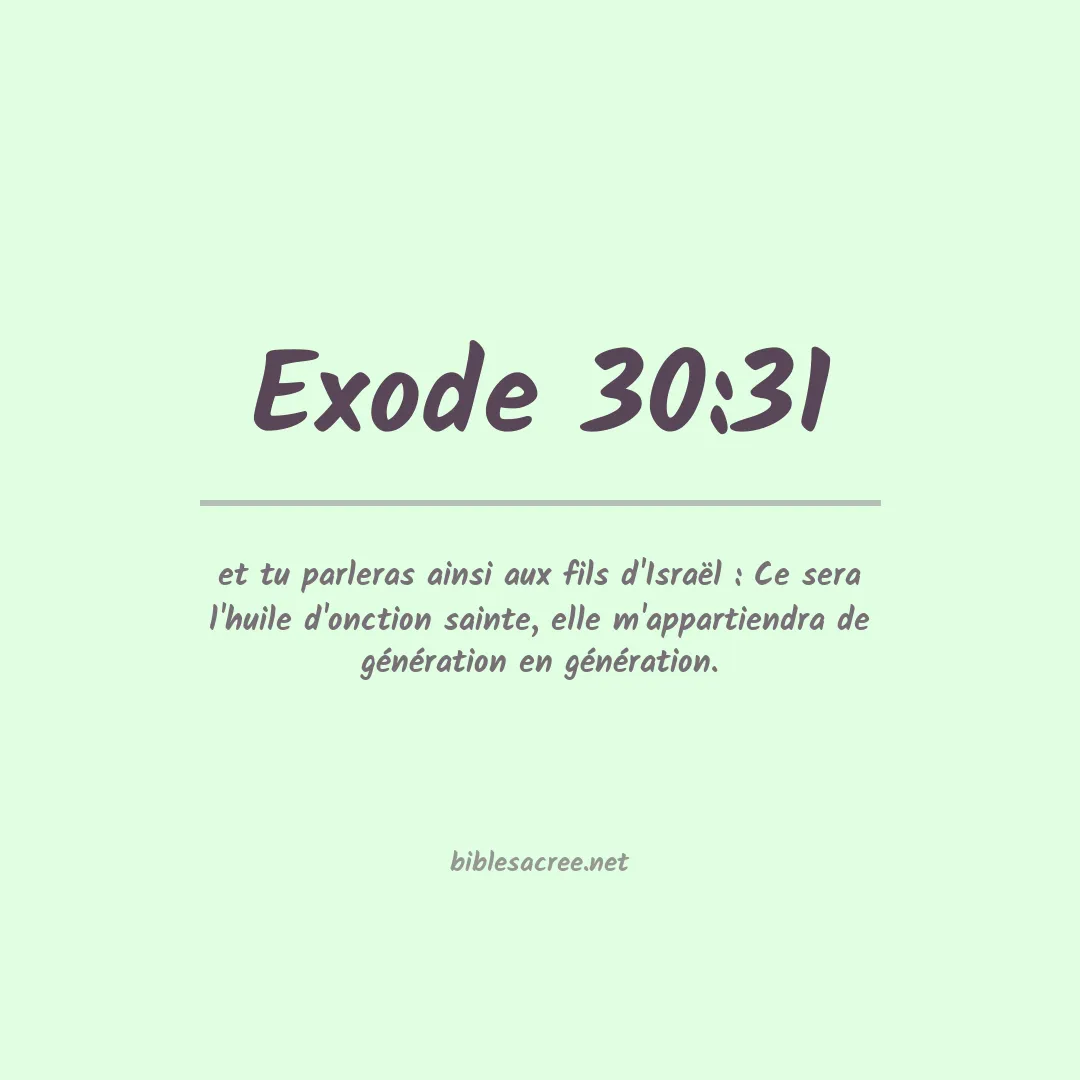 Exode - 30:31