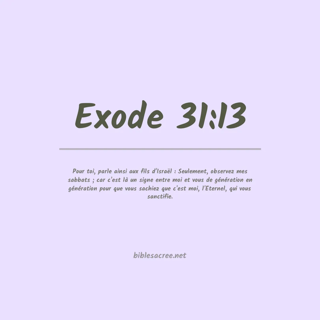 Exode - 31:13