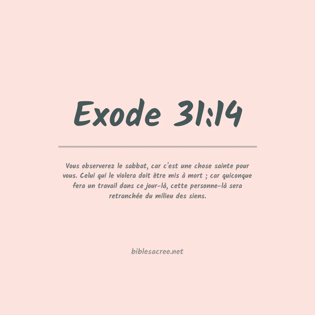 Exode - 31:14