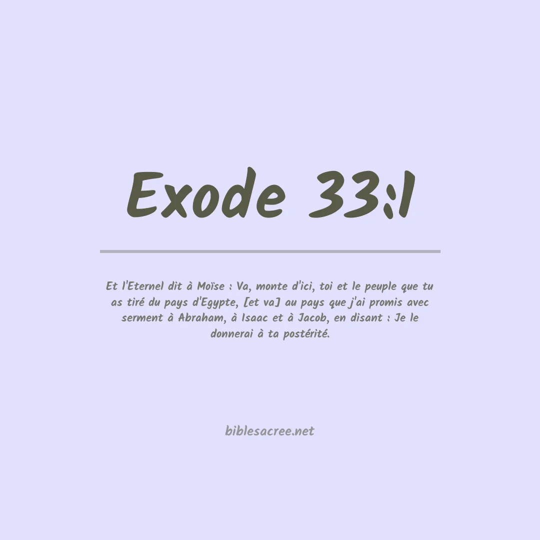 Exode - 33:1