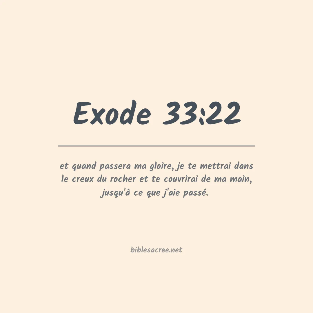 Exode - 33:22